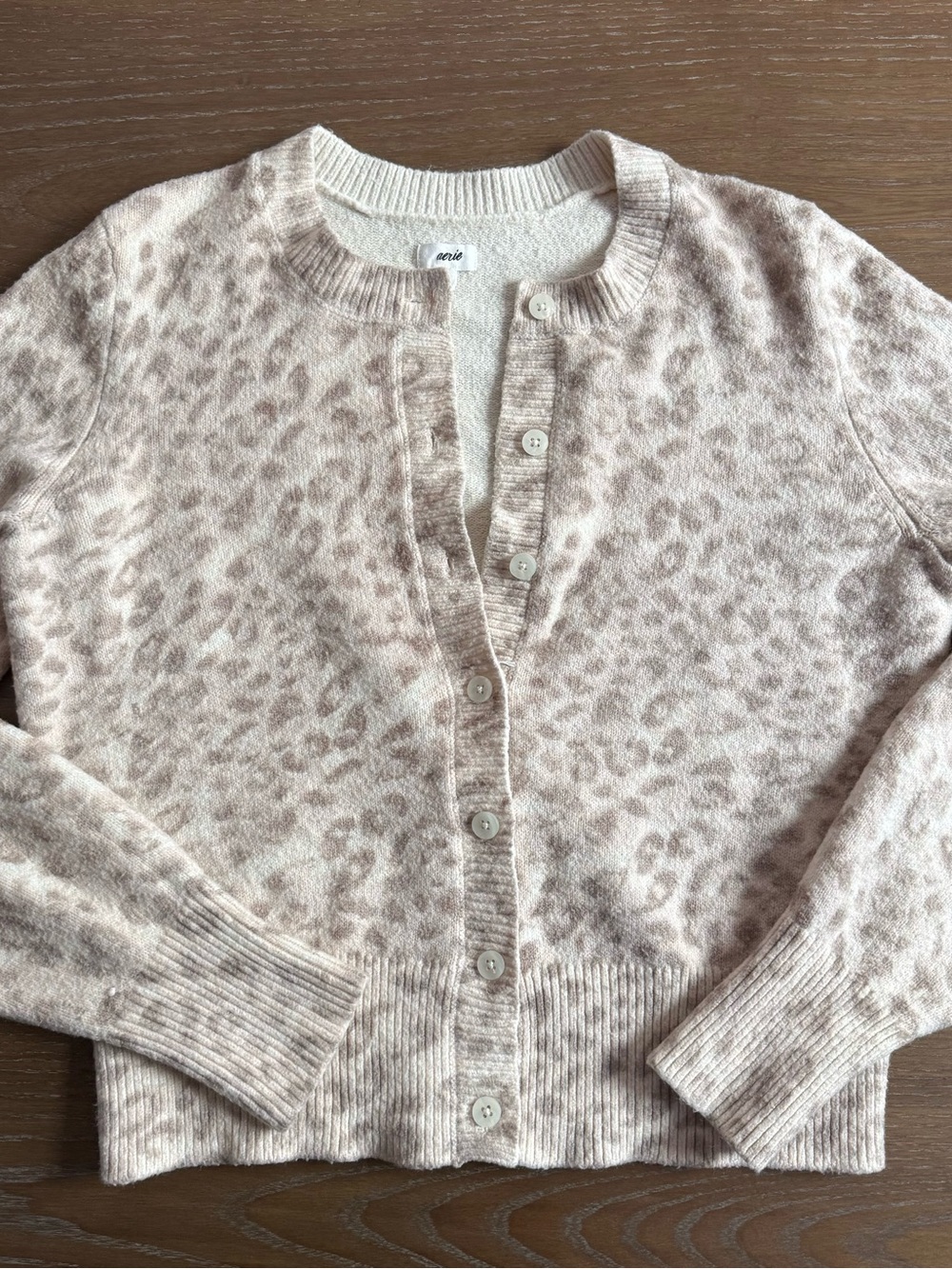 Aerie Leopard Print Button-Front Sweater Cardigan